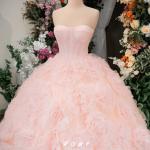 Váy cưới làm lễ corset hồng pastel hoa RM15