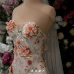 Váy cưới đi bàn corset hoa dáng cá RM02